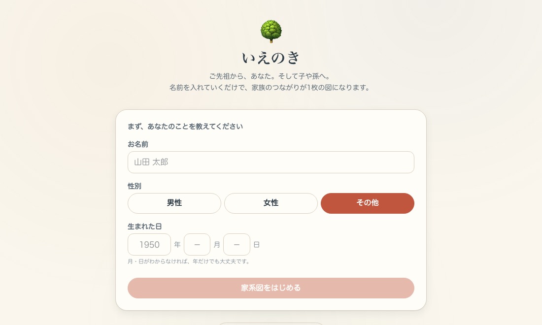 いえのき（家系図）