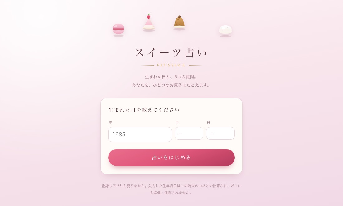 スイーツ占い